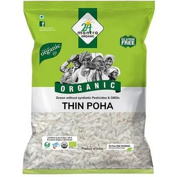 24 Mantra White Thin Poha Beaten Rice 500g