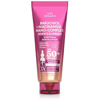 Luxe Organix Bakuchiol And Niacinamide Nano Complex Renew And Illuminate Whitening Serum Lotion SPF 50 200ml