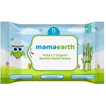 Mamaearth Organic Bamboo Based Wipes 15 Pcs 50g