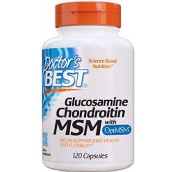 Doctor's Best Glucosamine Chondroitin MSM with OptiMSM Joint Support Non-gmO Gluten Soy 120 Caps