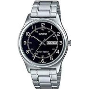 Casio Mtp-v006d-1b2 Men's Stainless Steel Easy Reader Black Dial Day Date Analog Dress Watch
