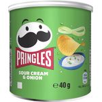 Pringles Sour Cream And Onion Potato Crisps 40g